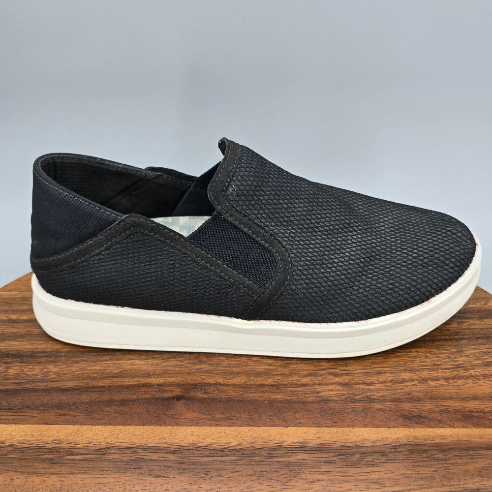 OluKai Shoes Women's 8.5 Black Ki'ihele Slip On Low Top Casual Comfort Sneakers